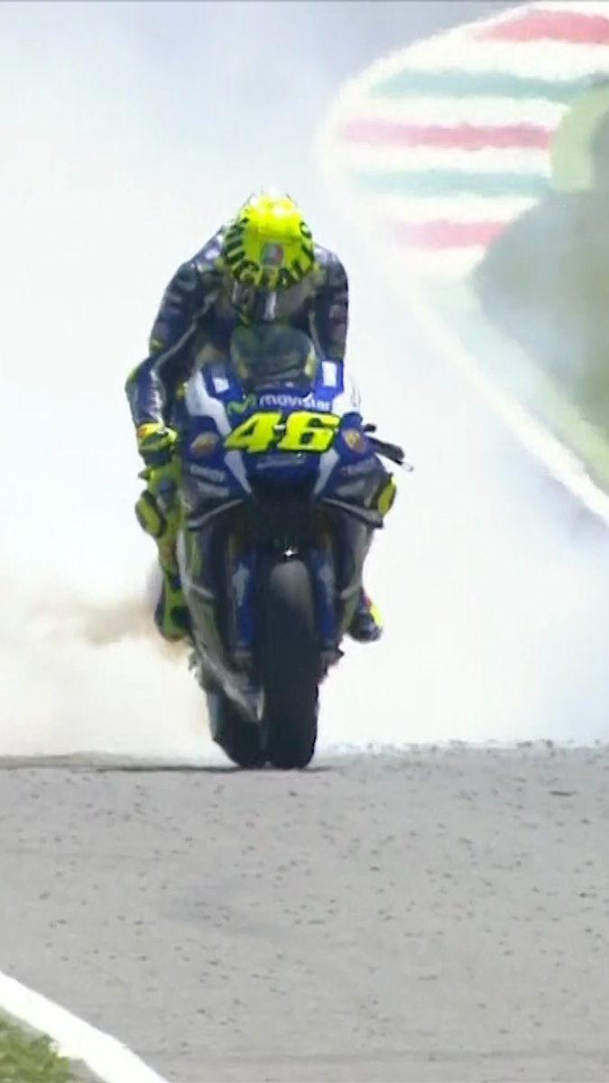 A moment that shattered Italian hearts 💔 Valentino Rossi's 2016 #ItalianGP dreams went up in smoke... literally 😳 #MotoGP