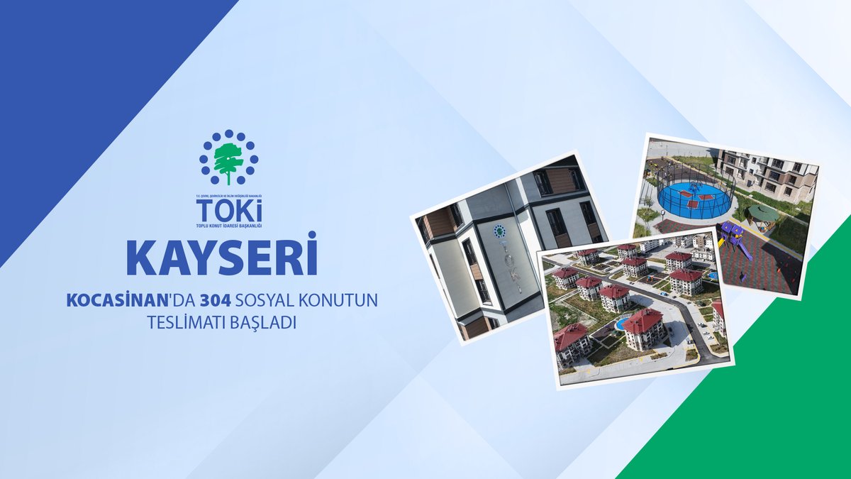 📍 Kayseri Kocasinan'da 3️⃣0️⃣4️⃣ sosyal konut tamamlandı. 🗓️ 1️⃣6️⃣ - 3️⃣0️⃣ Haziran 2️⃣0️⃣2️⃣5️⃣ tarihleri arasında hak sahiplerine teslim edilecek. 🍀 Dinlenme, spor, oyun ve yeşil alanları barındıran bu projelerimizle, vatandaşlarımız yeni bir yaşam alanına kavuştu. 📌 Teslim programı için👇