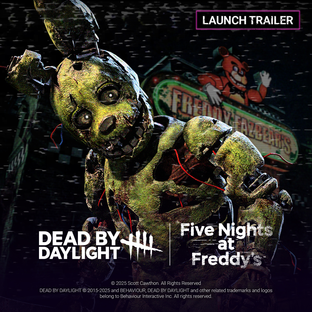 This time, you’ll be delivering the jump scares. Step into the suit and become Springtrap, now available in Dead by Daylight: Five Nights At Freddy’s. Learn more 🔗