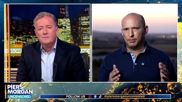 "Israel is not at war with the Iranian people... but we are in war with the regime." Watch more of Piers Morgan's interview with former Israeli Prime Minister Naftali Bennett 👇 📺 Piers Morgan | Naftali Bennett נפתלי בנט