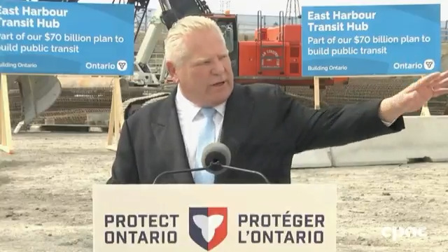 #BREAKING Premier Doug Ford says he wants to know who the Vaughan home owner was who got charged, after scaring off car thieves with a warning shot last week. "He should get a medal for standing up. It's like down in the U.S., we should have the Castle Law." #cdnpoli