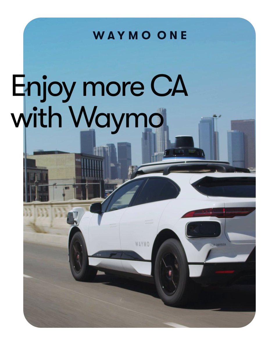 Ride to more places in the Bay and LA. ✨ Starting today in SF, with new areas coming to LA later this week. Download the Waymo One app to see our new service areas.