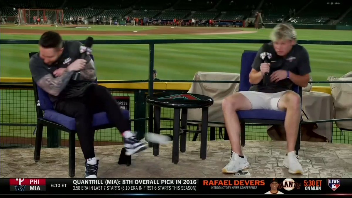 JARED CALLED IT 😂 He just got hit in the foot MID-INTERVIEW during the MLB Draft Combine.