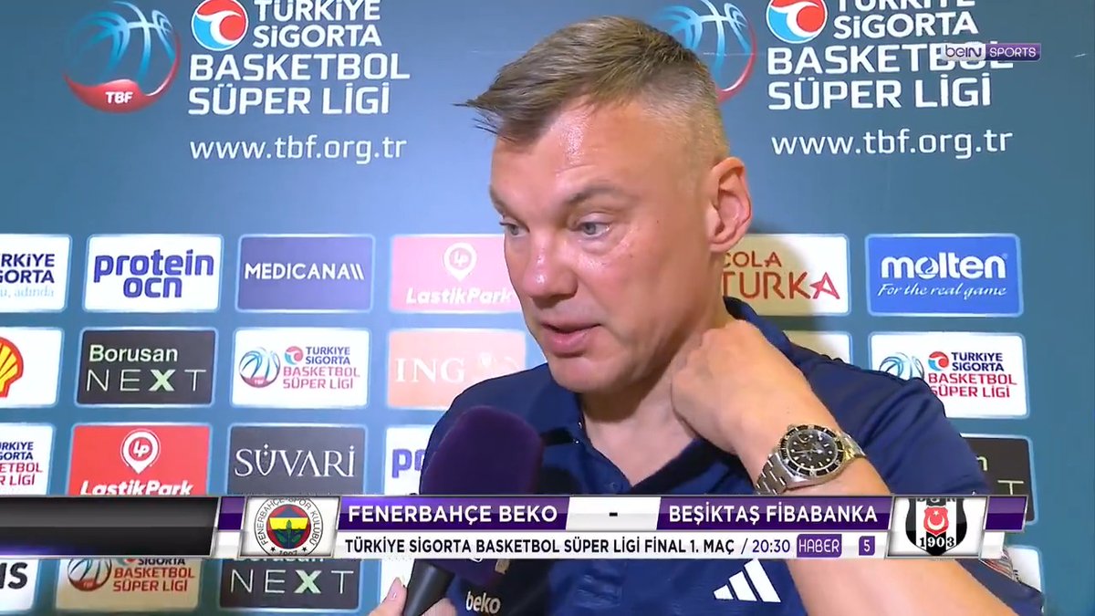 "EuroLeague şampiyonu olarak bu final serisine çıkıyorsunuz." Sarunas Jasikevicius: "Bu dediğin açıkçası haftalar öncesinde yaşanan bir şeydi. Şimdi bambaşka bir finale odaklanmalıyız ve mental olarak hazırız."