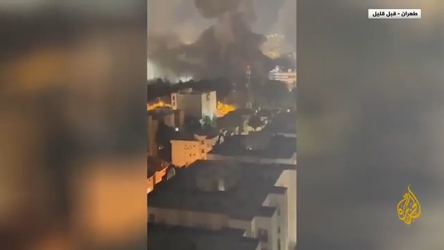 مشاهد تظهر قصفا إسرائيليا يستهدف أحد أحياء العاصمة الإيرانية #طهران #الأخبار
