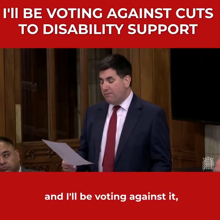 In today’s Parliamentary debate, I again said that I will vote against the planned cuts to disability support. The Government should have learnt the lesson of the winter fuel debacle — and dropped these cuts. It’s not too late to change course.
