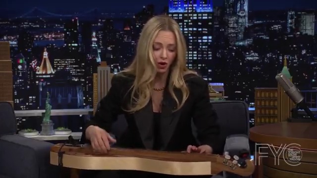 .Amanda Seyfried brings out the dulcimer and sings a cover of Joni Mitchell’s “California”! #FYC #FallonTonight