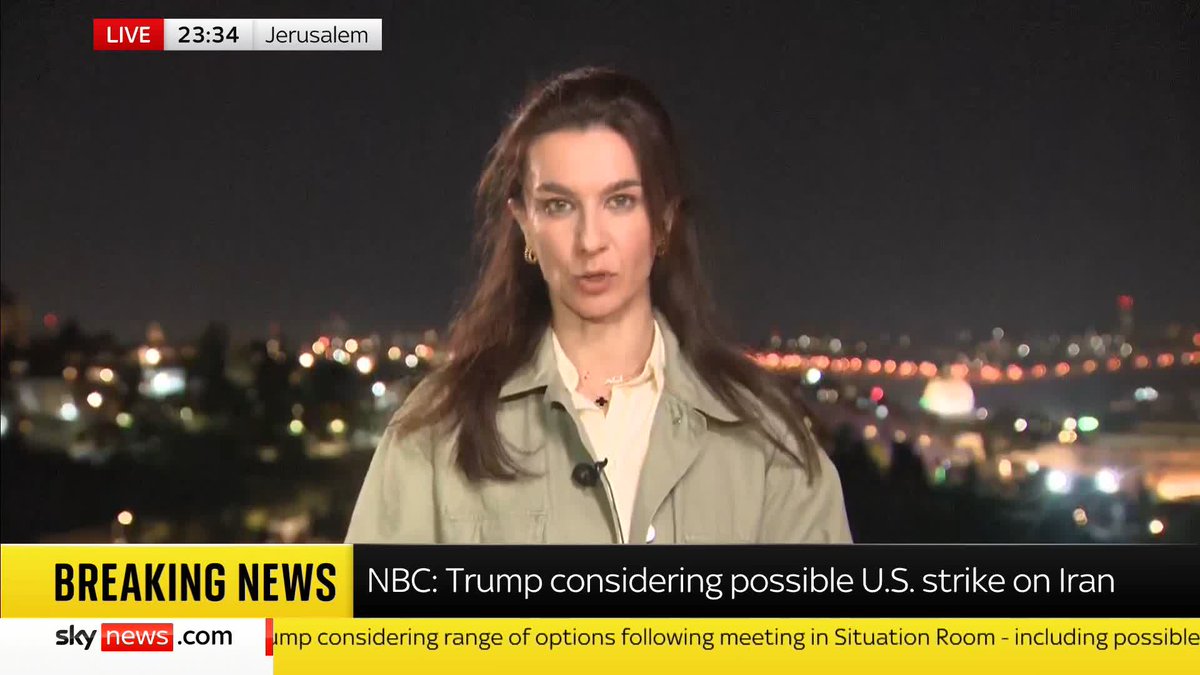 BREAKING: US President Donald Trump is considering a US strike on Iran, amongst a range of options, NBC reports 📺 Sky 501, Virgin 602, Freeview 233 and YouTube