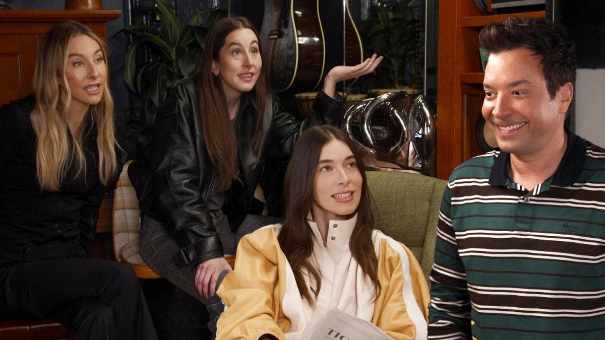 .HAIM teaches Jimmy how to speak HAIM-style. #FallonTonight
