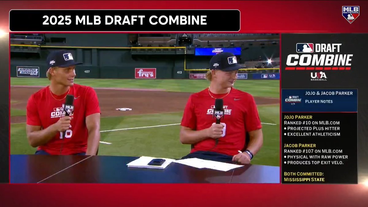"In about 1906, about the time you graduated from Mississippi State." Mississippi State Baseball commits JoJo and Jacob Parker were letting alumnus Buck Showalter hear it during their MLB Draft Combine interview! 😂