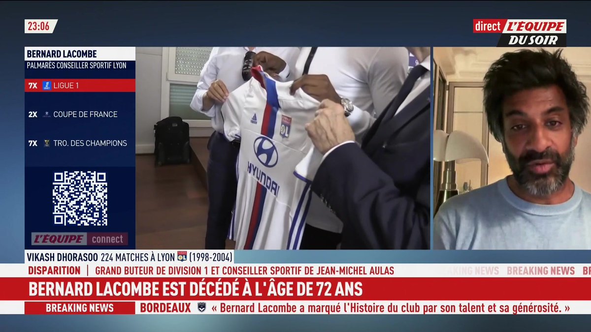 💬 L'hommage de Vikash Dhorasoo à Bernard Lacombe, décédé ce mardi à l'âge de 72 ans #EDS