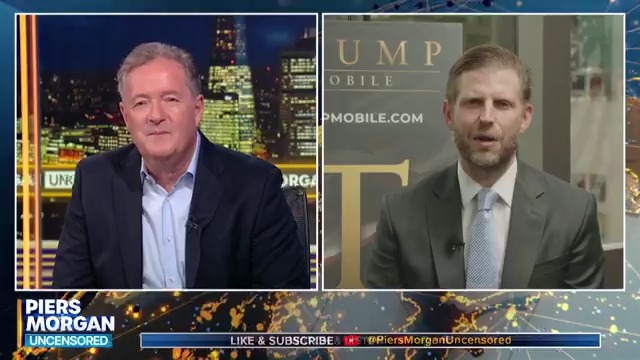 "Never say never..." Eric Trump hints he hasn't ruled out following in his father's footsteps and running for presidency: "I think we’ve all become very good at it. We understand the game." 📺 Piers Morgan | Eric Trump