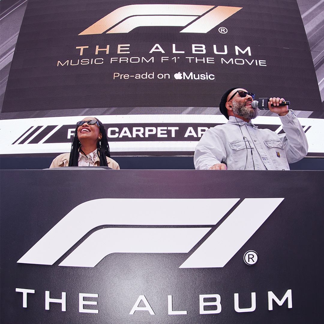 Celebrating the F1 Movie premiere from Times Square. Pre-add F1 The Album on Apple Music.