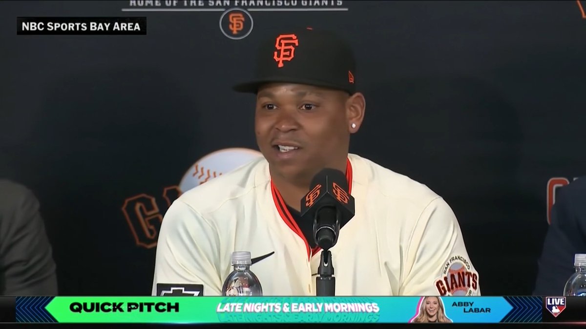 Rafael Devers also spoke about where he'll play in his introductory presser... "I'm here to give my 100%... they're the men in charge. I am here to play wherever they want me to play." 👀 (via MLB Network, SFGiants)