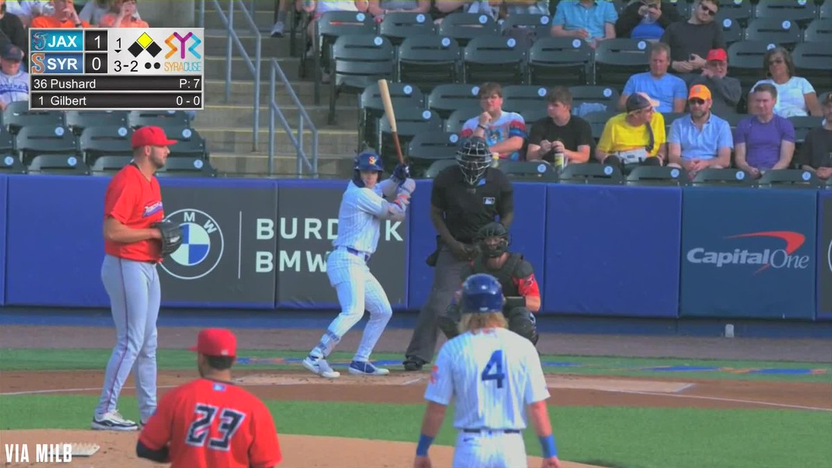 Drew Gilbert singles home Travis Jankowski for Triple-A Syracuse!