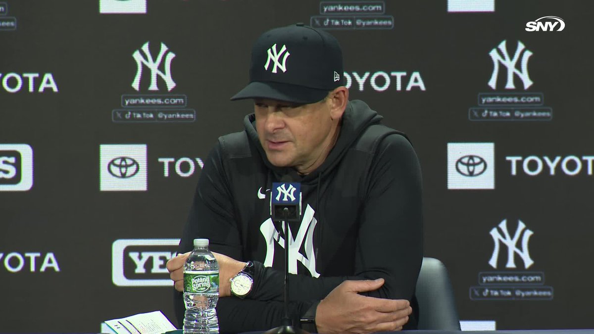"We'll come in with the right process and just really focus on grinding out quality at-bats. When we start to stack those, we'll take off." Aaron Boone was asked how he can help the Yankees get out of their rut at the plate: