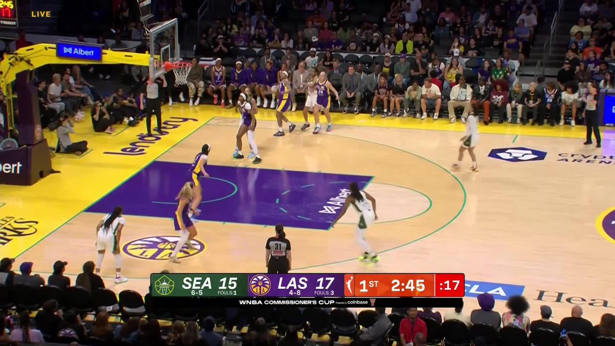 Skylar Diggins cashes in on a corner triple 👌 The Storm taking on the Sparks NOW on NBA TV 📺