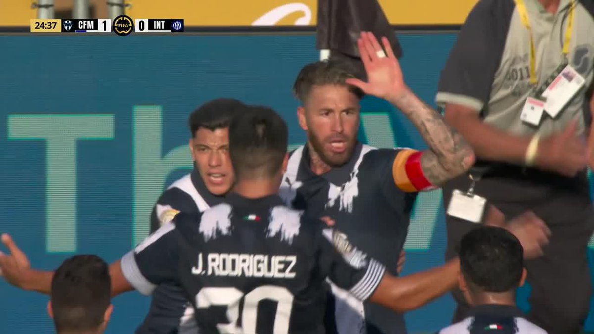 ¡SIEMPRE SERGIO RAMOS Y SIEMPRE DE CABEZA! Golazo de SR4 para Rayados ante Inter en el Mundial de Clubes.