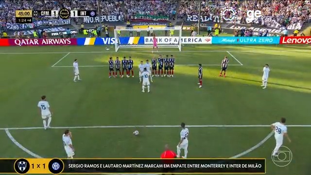 Já tinha visto isso? Monterrey armou a barreira com um buraco no meio no jogo contra a Internazionale. #copadomundodeclubes