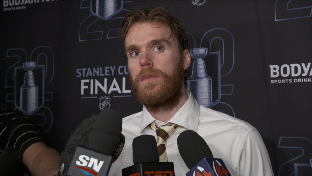 "We came together at the right time. A lot of difficult circumstances coming down the stretch with injuries... We found a way to get here, credit to a lot of guys." Connor McDavid speaks after tonight's #Oilers defeat. Enterprise | #LetsGoOilers