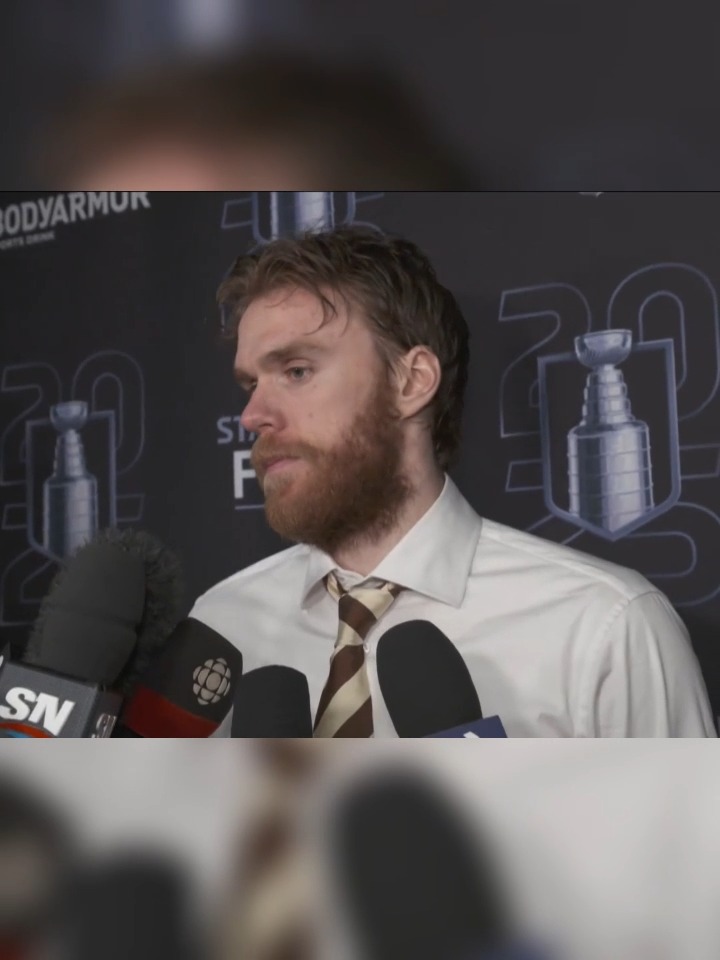 Connor McDavid speaks to the media after tonight's game 6 loss (🎥: @EdmontonOilers/X)