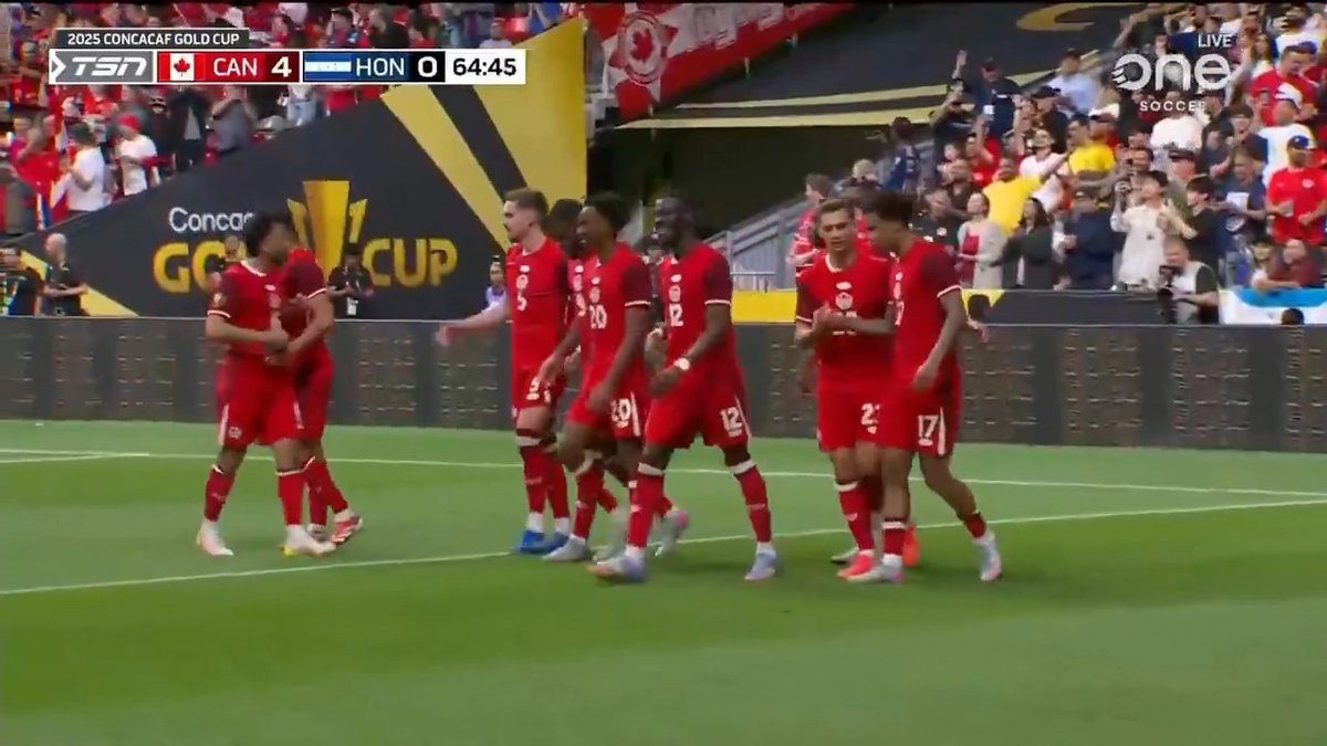 Tajon Buchanan GOAL for his BRACE to put Canada up 4-0 over Honduras. ⚽️⚽️🇨🇦⚫️🔵