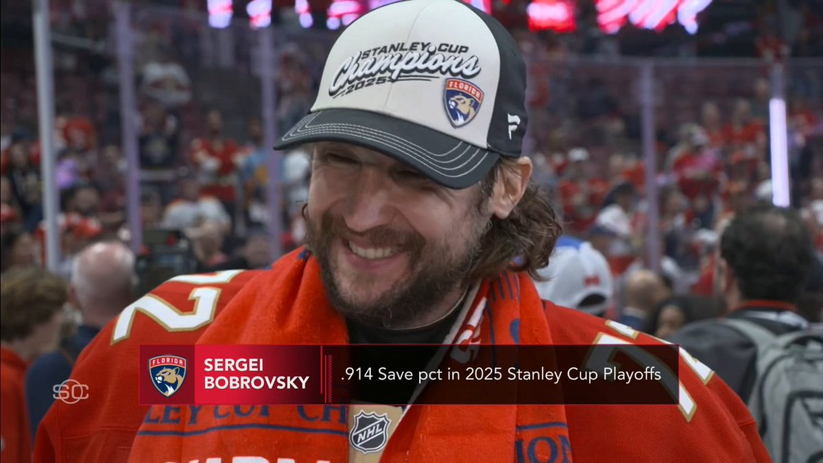 This team is absolutely special. Sergei Bobrovsky reflects on going back to back with the Panthers 🏆🏆