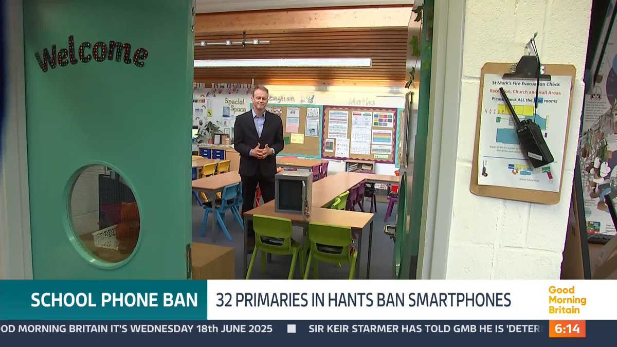 More than 30 primary schools in Hampshire are planning to ban children from bringing smartphones into school from September. They claim excessive use of mobiles can have a detrimental impact on pupils' mental health. Nick Dixon has the latest.