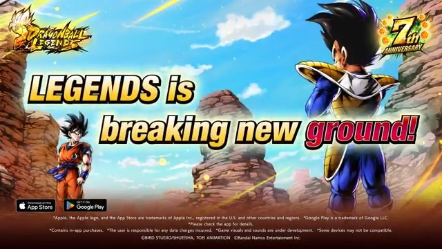 ◤ ̄ ̄ ̄ ̄ ̄ ̄ ̄ ̄ ̄ ̄ ̄ #LegendsBreaksGround ___________◢ Shift the fight between mid-air and the surface! New Dynamic Area Battles are here! #DBLegends evolves with a new battle system and terrain destruction animations! #Legends7thAnniversary #DragonBall