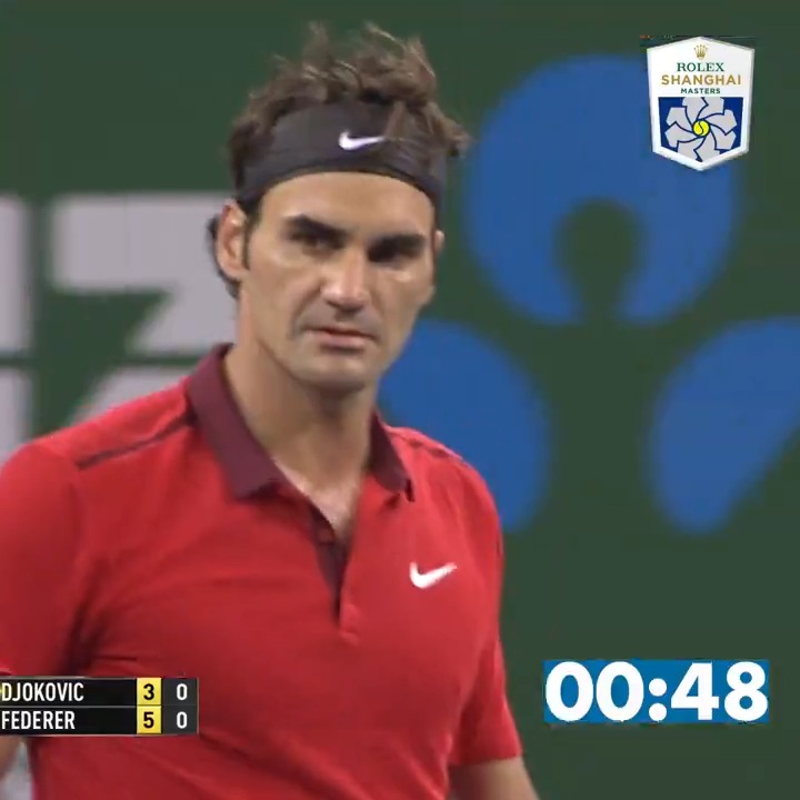 Easy as 1,2,3... When Roger Federer produced a 48 second serve game against Djokovic 🤯 #RolexShanghaiMasters