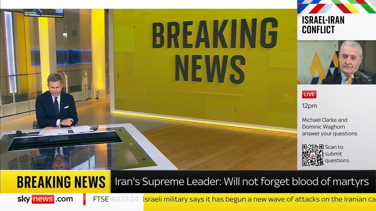 BREAKING: Iran's supreme leader, Ayatollah Ali Khamenei says Israel has made a "huge mistake", promising they will be "punished". 🔗 📺 Sky 501, Virgin 602, Freeview 233 and YouTube