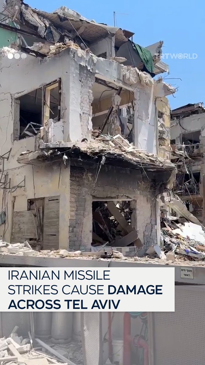 Footage shows the scale of destruction in Tel Aviv following Iran’s missile strikes on Israel. Israeli authorities have requested Israelis to not share footage of the strikes, saying that “the enemy monitors the footage”