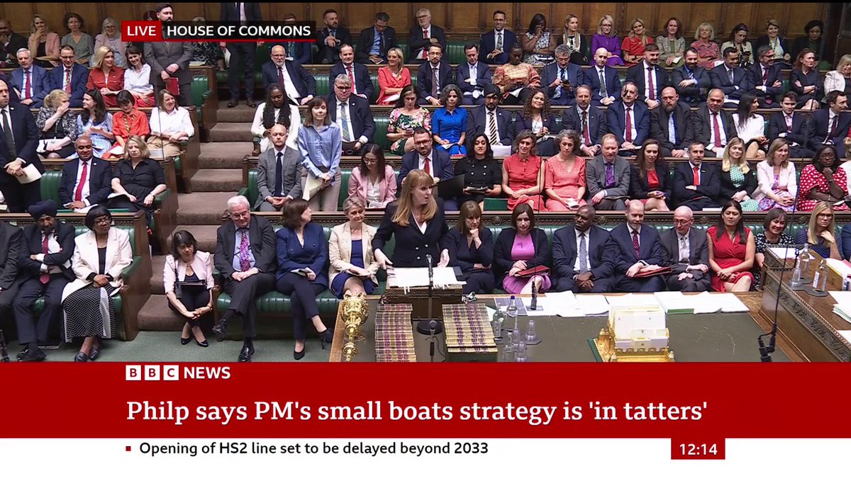 "Why is this government prioritising housing for illegal immigrants above housing for our young people?" Shadow home secretary Chris Philp asks "We're building the homes they failed to deliver," Deputy PM Angela Rayner responds #PMQs