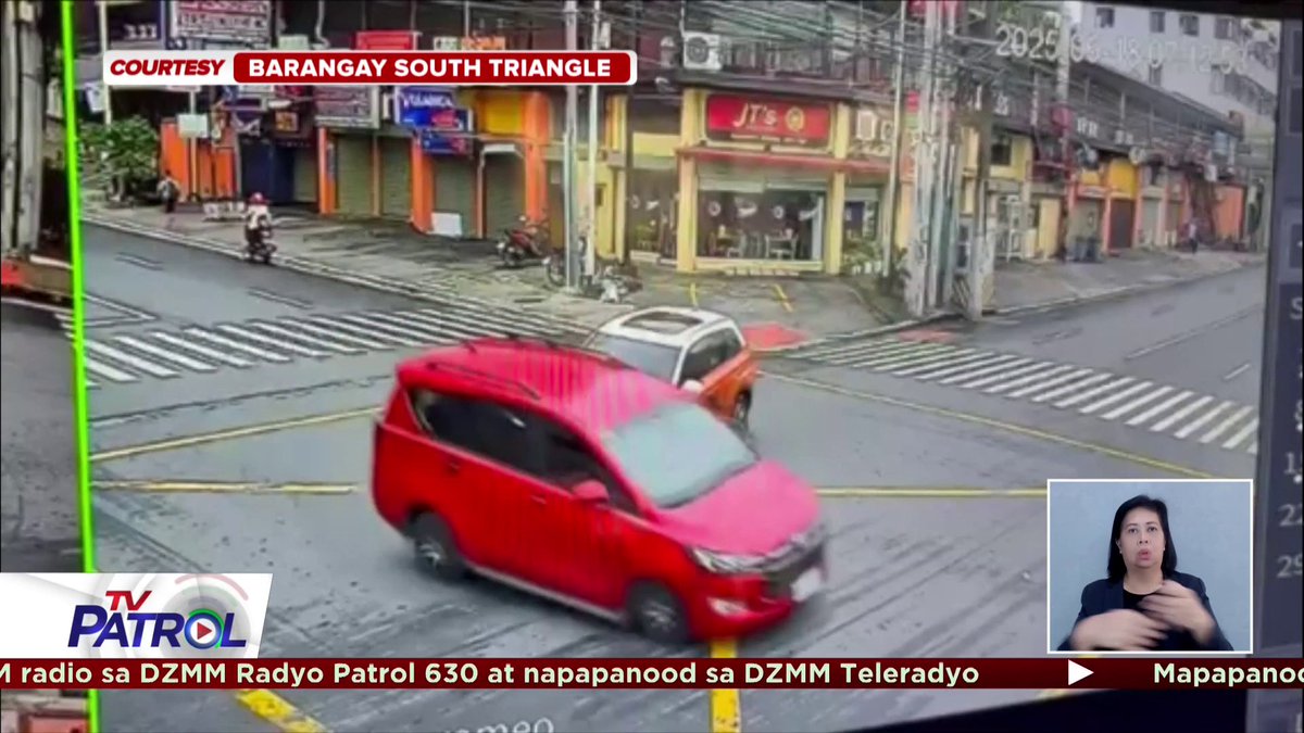 Sapul sa video ang banggaan ng dalawang sasakyan sa kanto ng Panay Avenue at Scout Borromeo sa Barangay South Triangle, Quezon City.