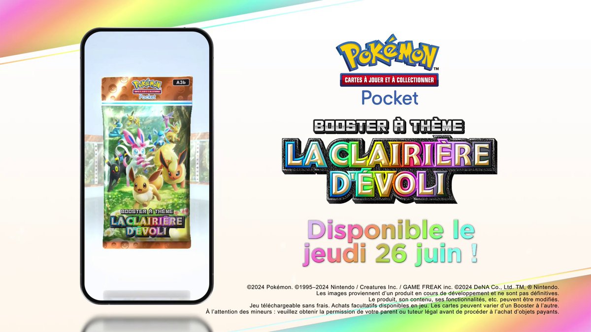 Nouvelle extension « La Clairière d’Évoli » disponible le 26 juin sur Pokémon Pocket