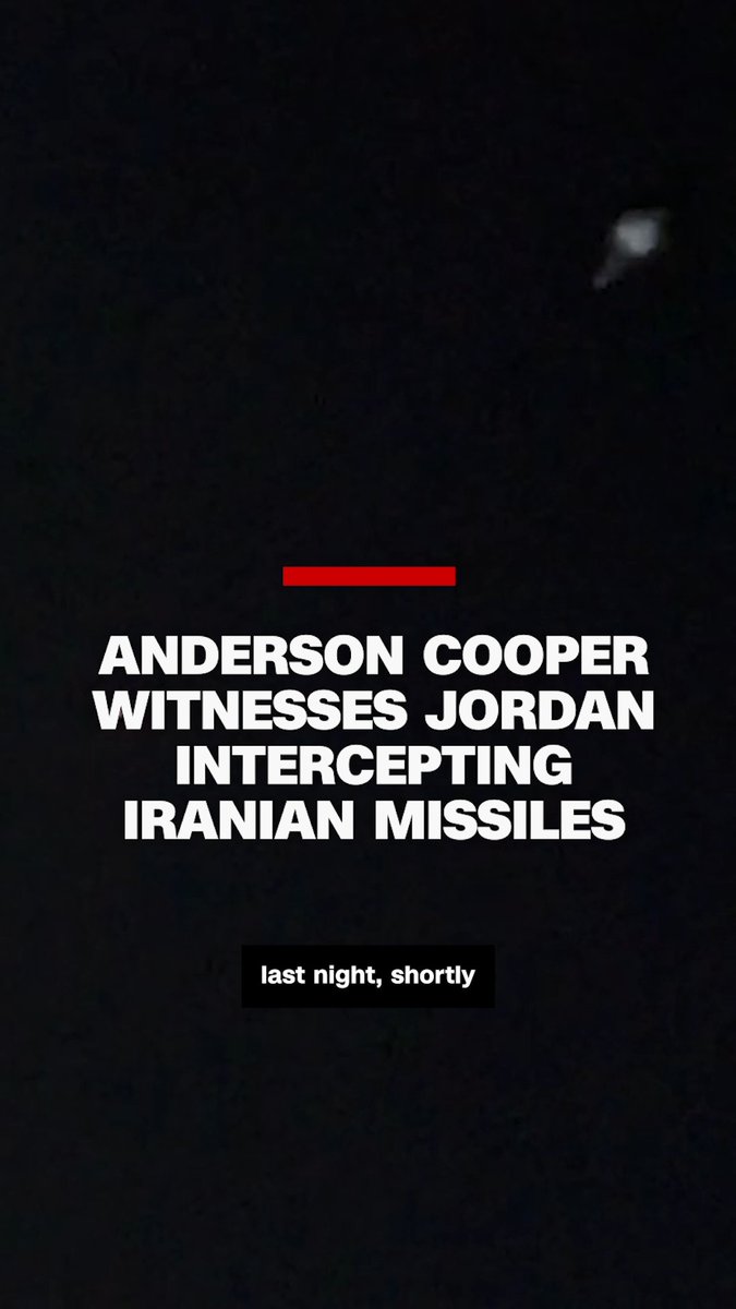 While traveling into Israel to cover the conflict with Iran, Anderson Cooper and CNN's Chuck Hadad captured video of Jordan intercepting Iranian missiles in Jordanian airspace. #CNN #News