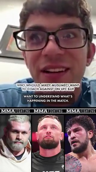 Mikey Musumeci reveals list of names in talks to be opposing coaches on UFC BJJ: "Craig Jones and Gordon Ryan were the first two that I was supposed to do it with. … If [Dillon Danis] wanted to do a show with me, that would be really fun." (🎥: @mikeHeck_JR)