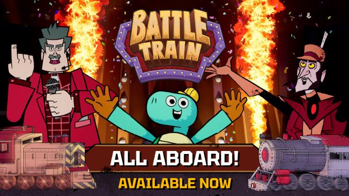 You are the conductor of your fate on the most explosive game show around: BATTLE TRAIN! Use powerful abilities, lay down tracks, upgrade your engine, and BLAST AWAY your opponents in this over-the-top deck building and rail strategy game! BATTLE TRAIN is now available on Nintendo Switch or STEAM: