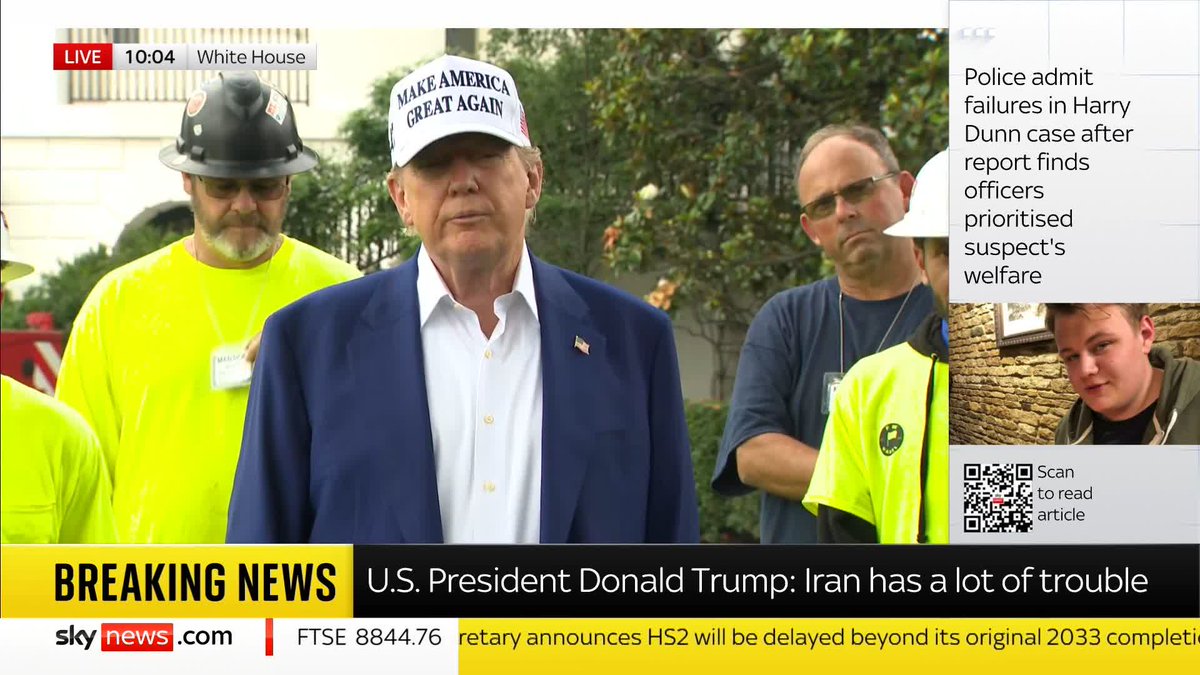 President Trump speaking about the Israel-Iran conflict at the White House: 'War is very complex, a lot of bad things can happen. The next week is going to be very big, maybe less than a week' 📺 Sky 501