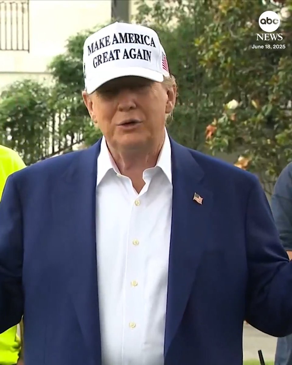 After calling for Iran's "unconditional surrender" on social media, Pres. Trump spoke to reporters outside the White House, saying, "The next week is going to be very big ... we cannot let Iran get a nuclear weapon."