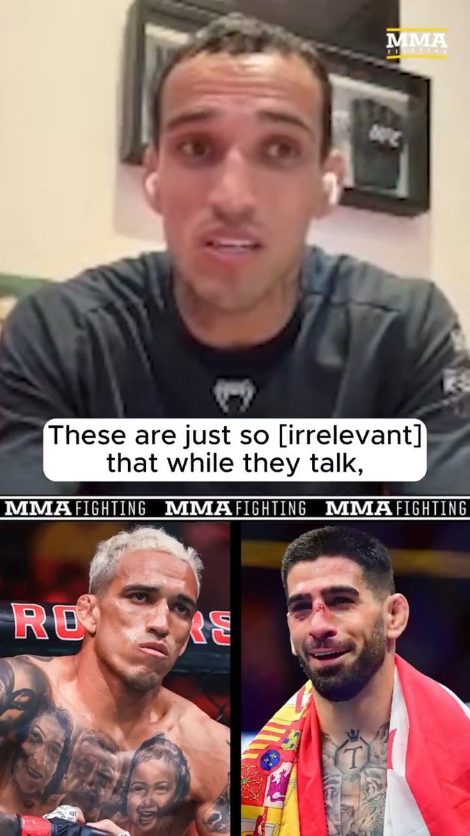 Charles Oliveira is totally unfazed by Ilia Topuria’s trash talk ahead of #UFC317: "I see that and just laugh, you know? These are just so [irrelevant] that while they talk, I’m training, I’m dedicating." (🎥 Guilherme Cruz)