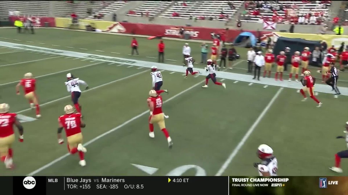 Damon Arnette’s definitely got talent. Hope his past is in the past He’s played well for the Houston Roughnecks. Nice pick-six here