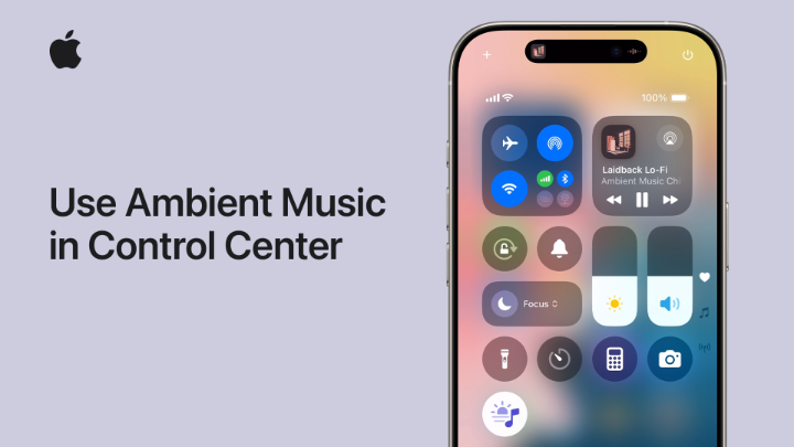😴 Sleep 😎 Chill 🧑🏾‍💼 Productivity 🧘🏽 Wellbeing Here’s how to add Ambient Music to Control Center in iOS 18.4 and iPadOS 18.4.
