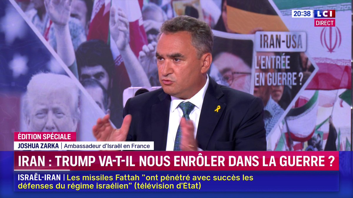 🔴 Israël-Iran : pour Joshua L. Zarka, Gérard Araud "a tort" sur la comparaison avec la guerre en Irak de 2003 : "ce que nous faisons n'est pas illégal (...) c'est une guerre que l'Iran a commencé contre nous avec le 7 octobre" ▶️ Darius Rochebin