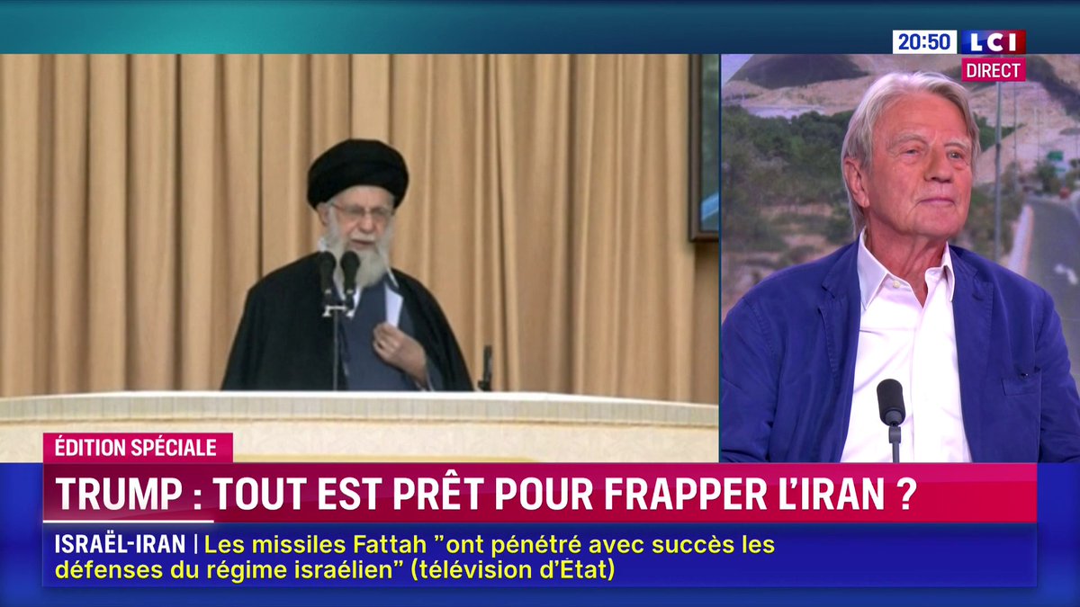 🔴 Israël-Iran : "je n'étais pas un admirateur de Khomeini, je l'avais vu arriver à Neauphle-le-Château, mais je l'avais trouvé méchant" se souvient Bernard Kouchner ▶️ Darius Rochebin