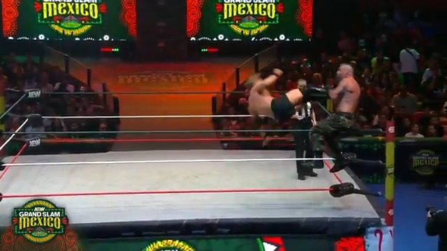 One of the most BEAUTIFUL dropkicks in the business! Watch #AEWGrandSlamMexico LIVE on TBS &amp; MAX