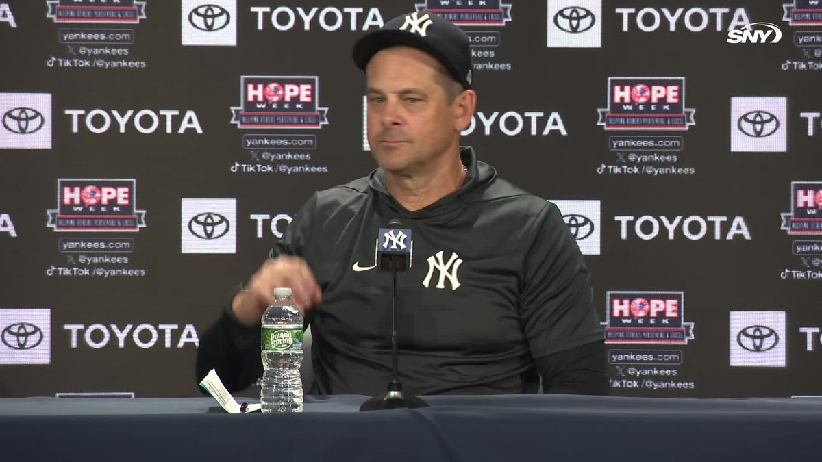 "Is it though? Aaron Boone was asked about a "prolonged slump" the last week from Aaron Judge
