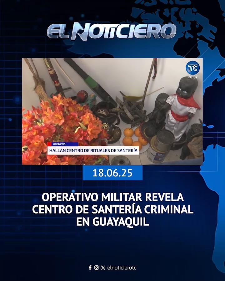 Un operativo militar en el norte de Guayaquil permitió descubrir un centro de rituales de santería presuntamente utilizado por grupos criminales. En el lugar también se hallaron armas y motocicletas robadas. Más noticias en