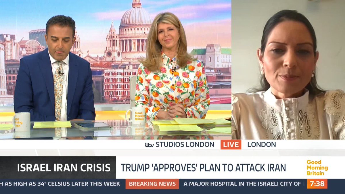 .Adil Ray OBE questions Shadow Foreign Secretary Priti Patel MP following news that President Trump has reportedly approved plans to attack Iran, but has not made a final decision on whether to strike the country.