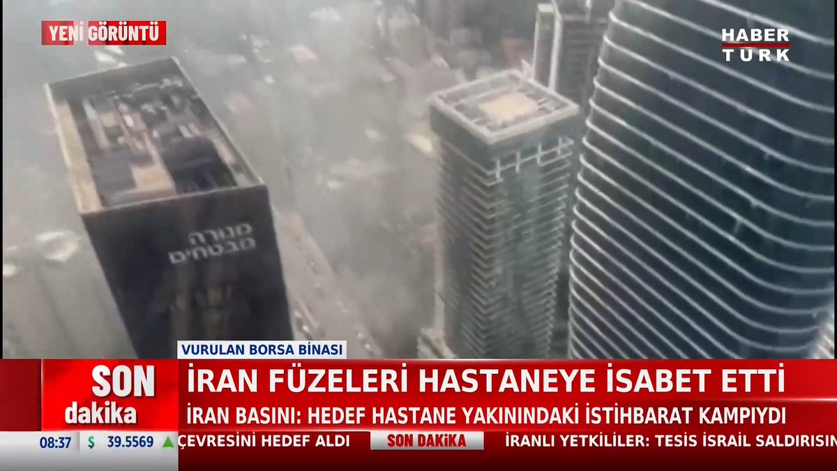 🚨 İsrail borsa binası vuruldu.